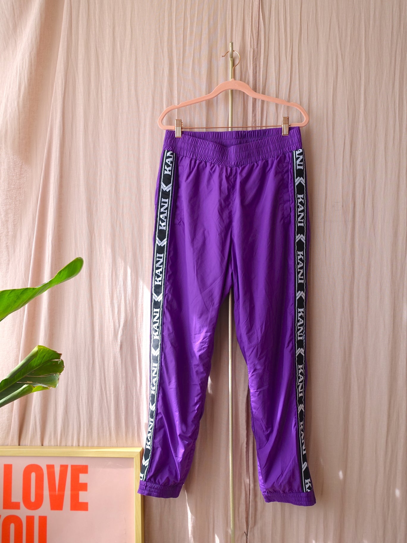 Karl Kani OG tape trackpants violet