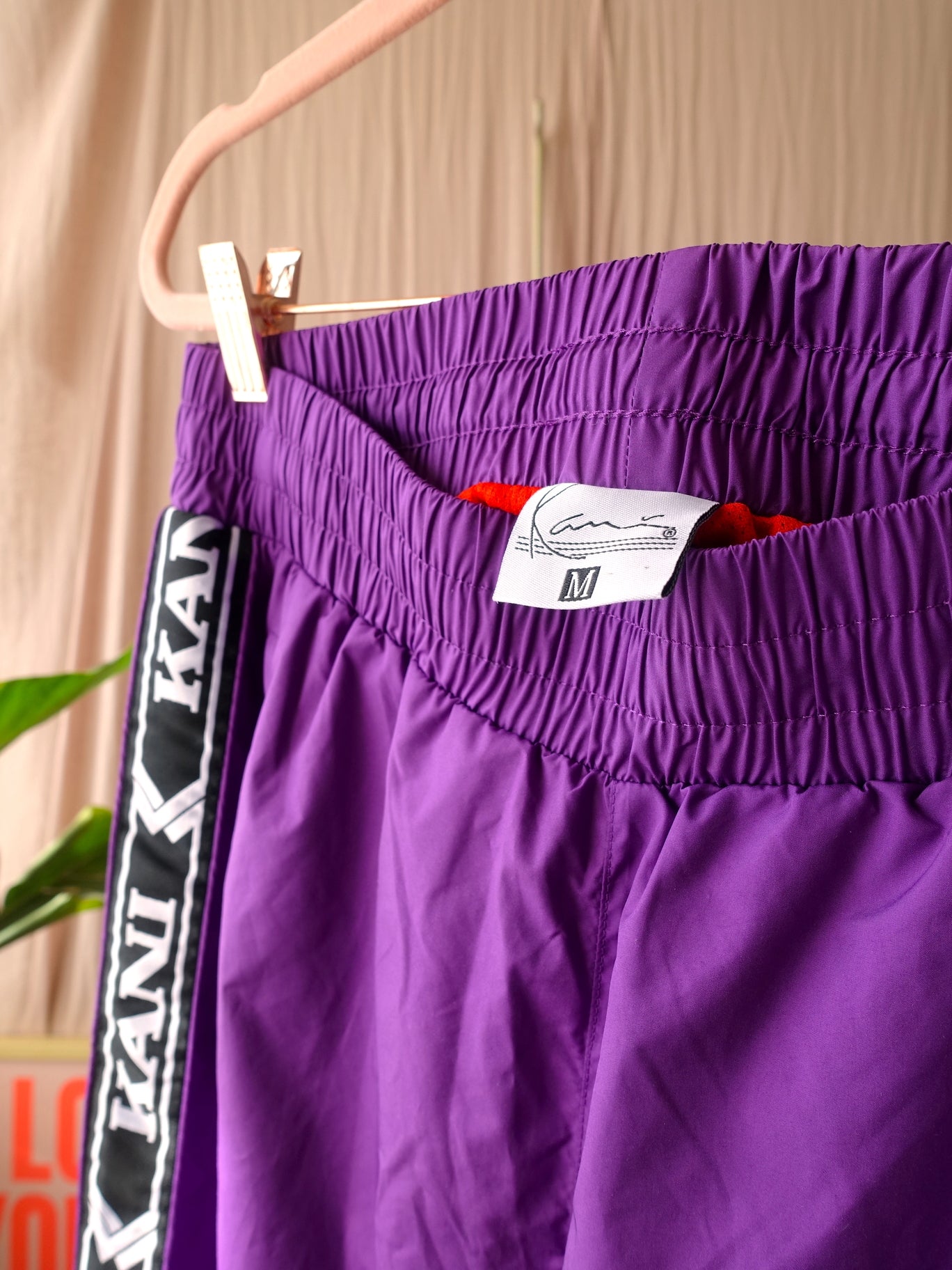 Karl Kani OG tape trackpants violet