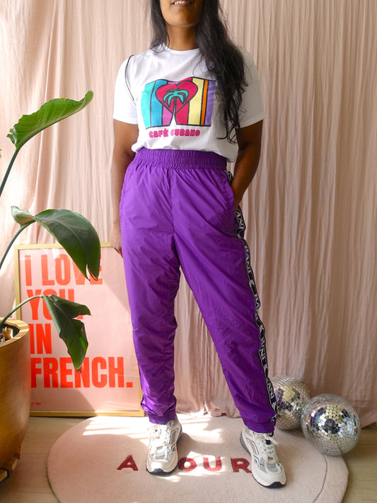 Karl Kani OG tape trackpants violet