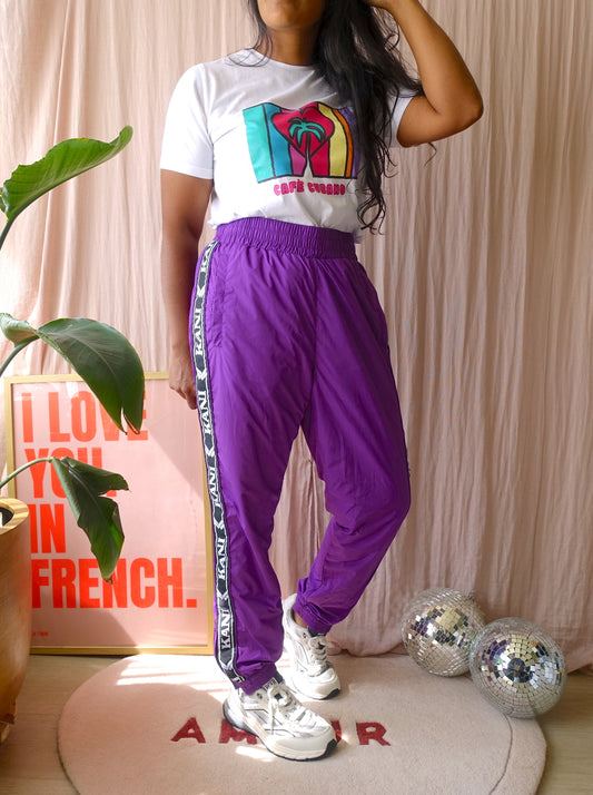 Karl Kani OG tape trackpants violet