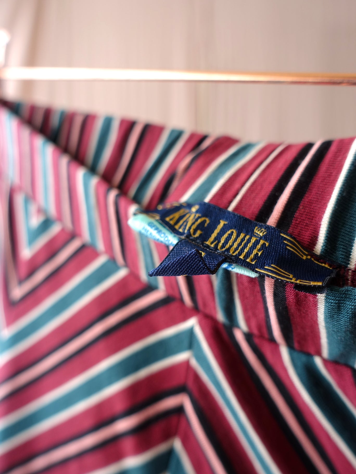 King Louie juno midi rok graphic stripe bordeaux