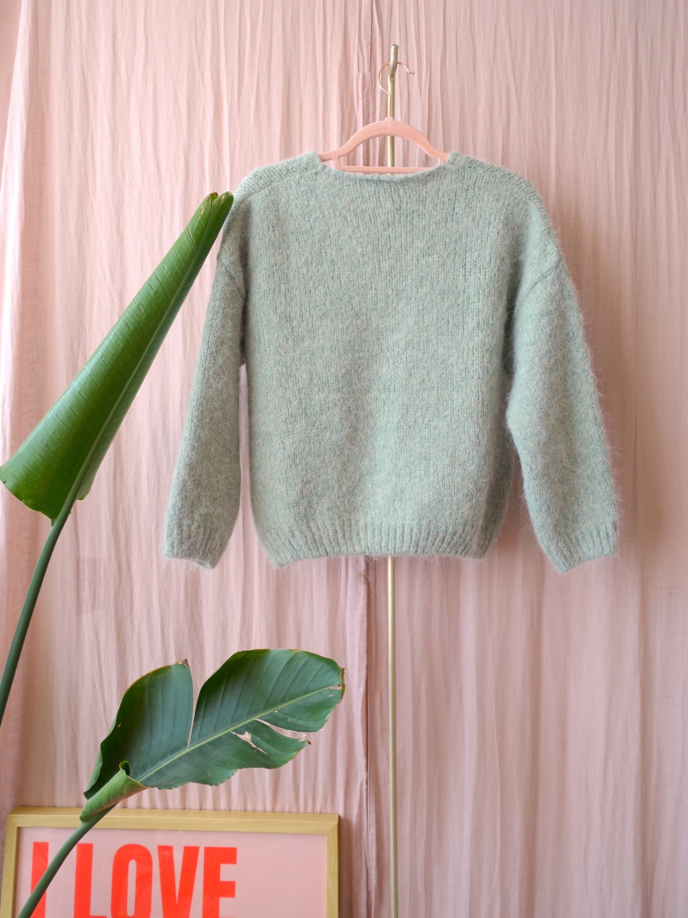 Knit-Ted alpacamix boxy fit pullover pastel green