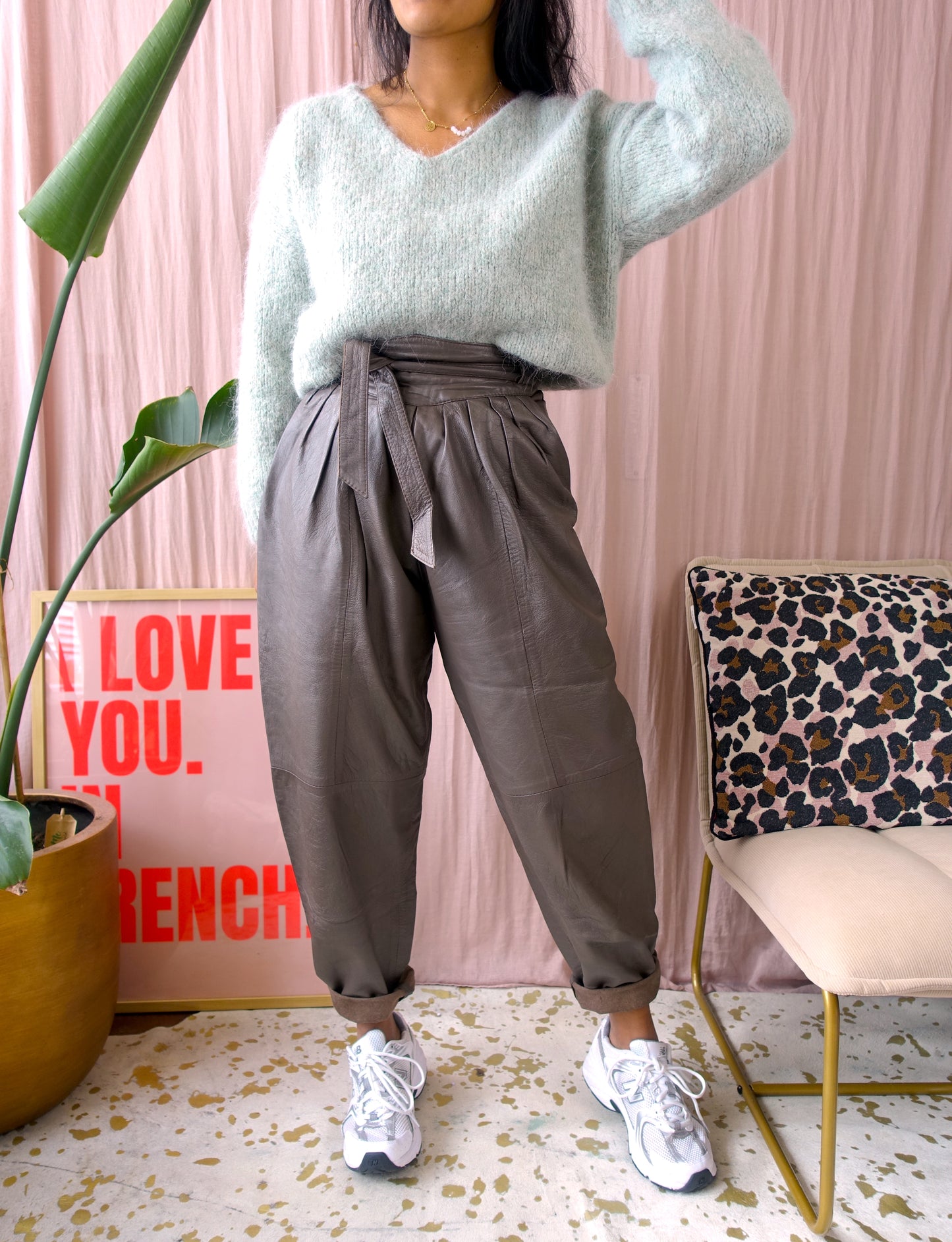 Knit-Ted alpacamix boxy fit pullover pastel green