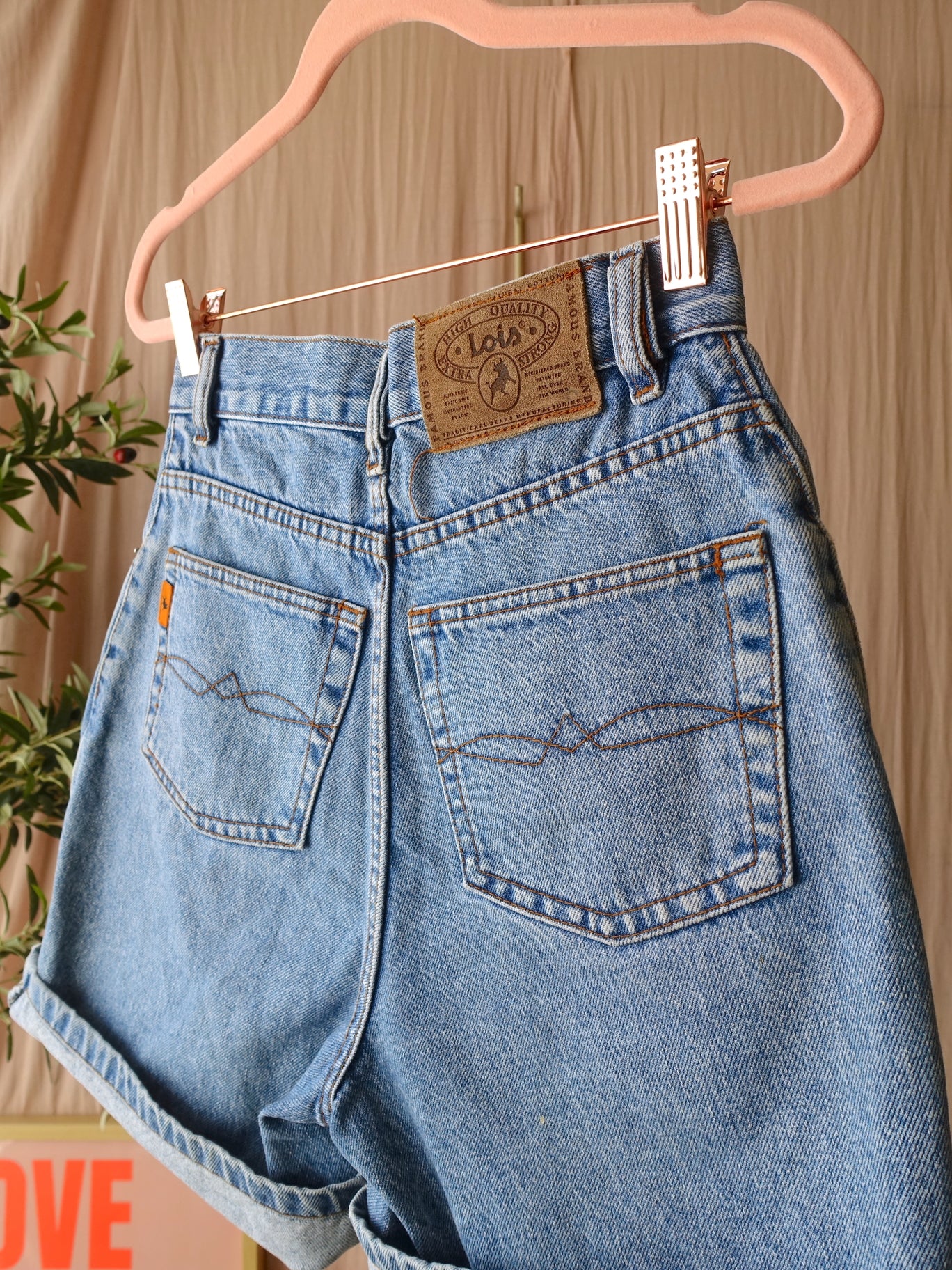 Vintage Lois Sandra-C Noad Veined denim shorts