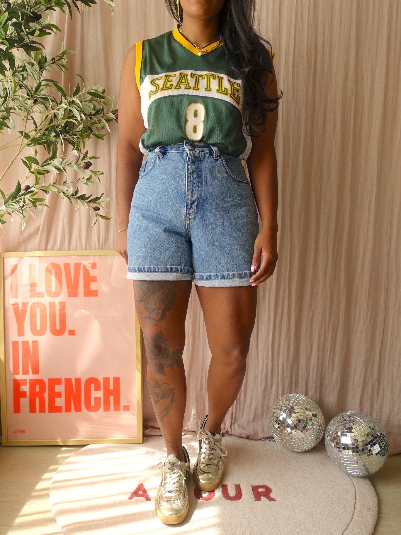 Vintage Lois Sandra-C Noad Veined denim shorts
