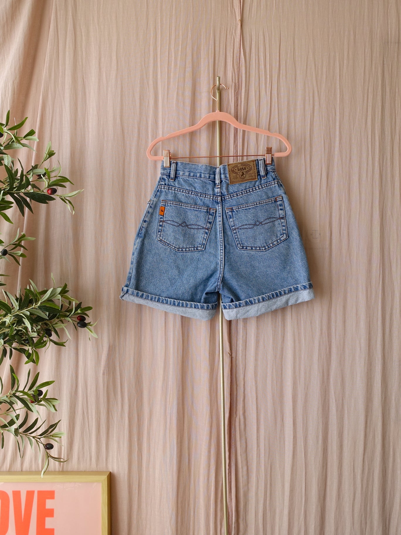 Vintage Lois Sandra-C Noad Veined denim shorts