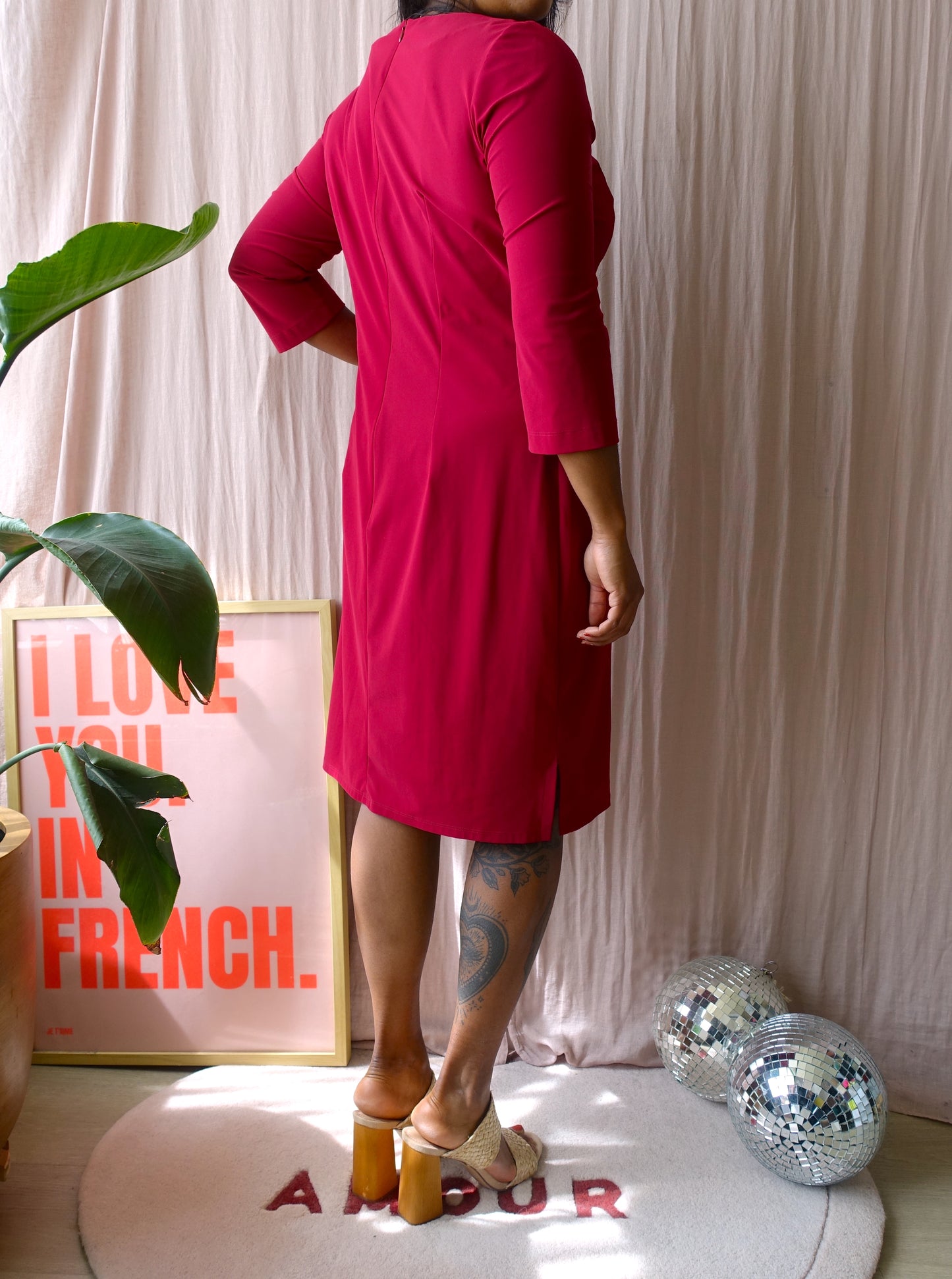 LaDress by Simone travelstof jurk bordeaux