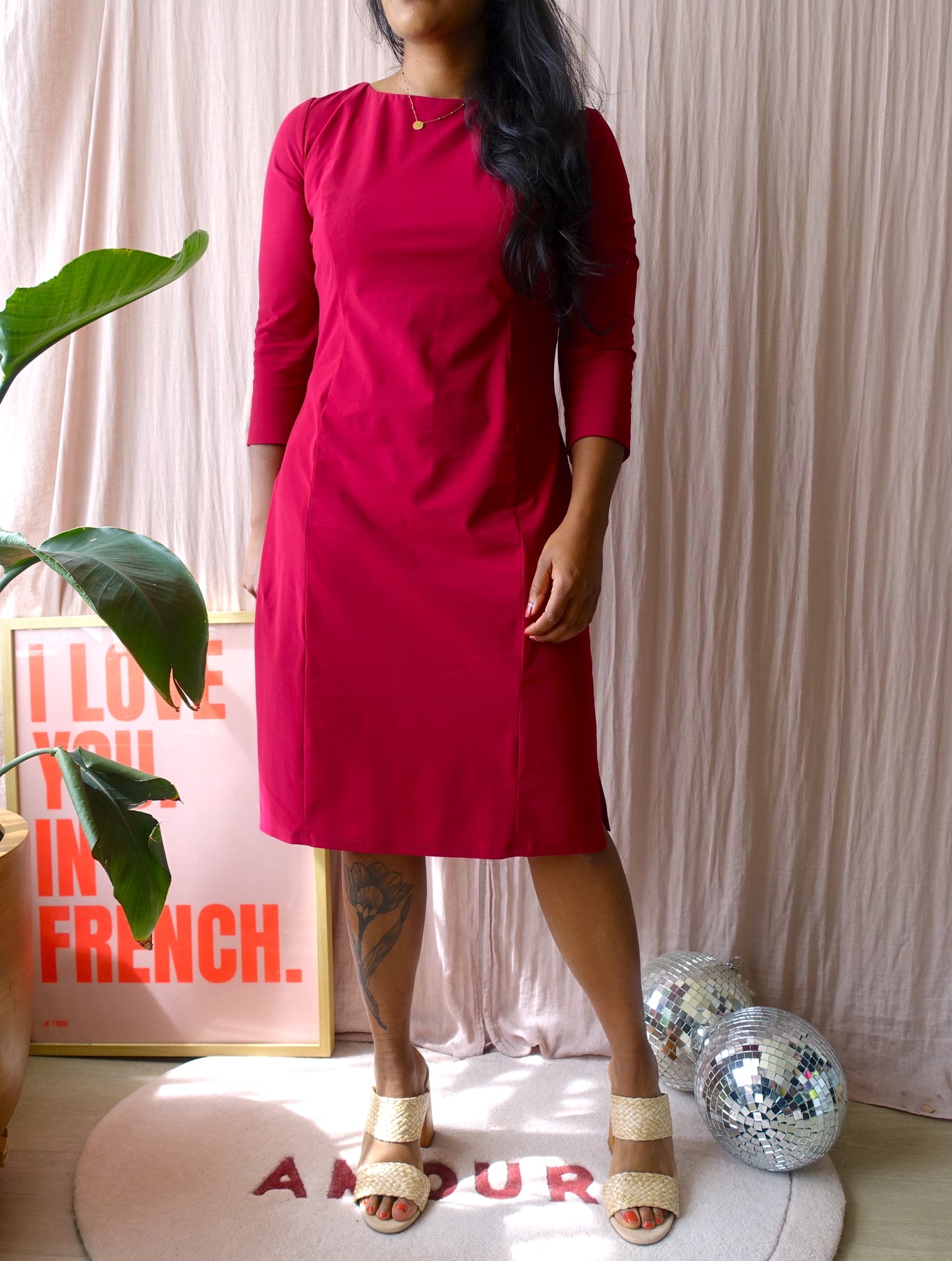 Ladress travel quality classic jurk bordeaux