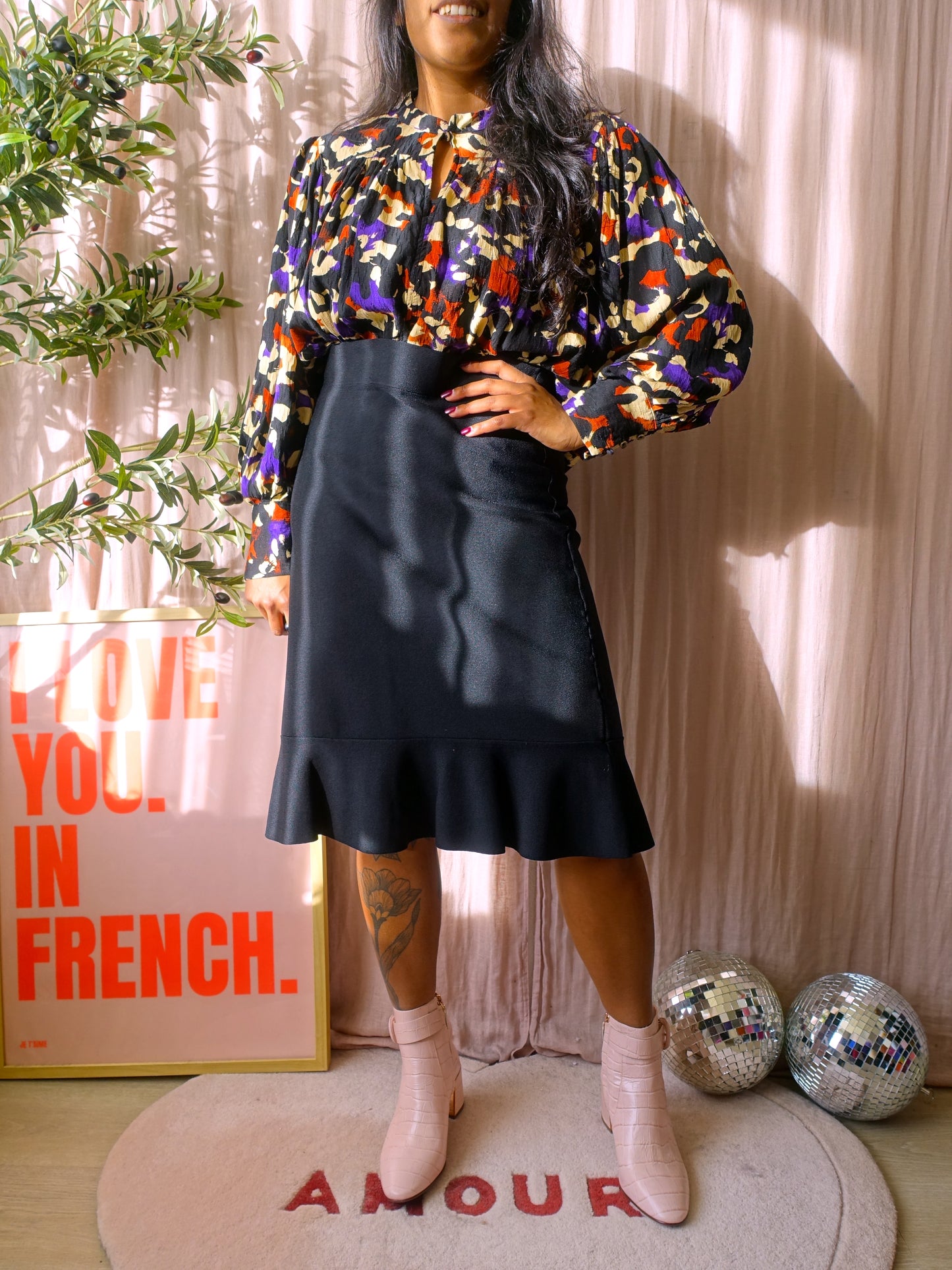 Selected Femme viscose leo print blouse holda