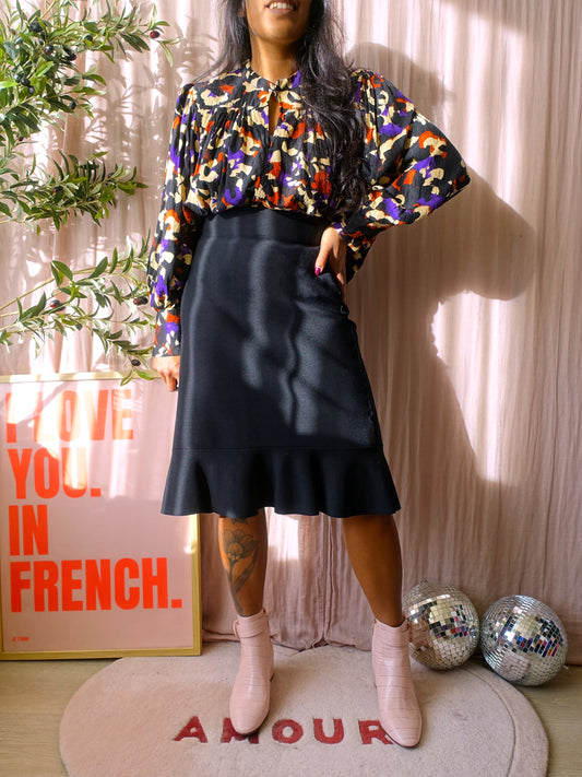 Lauren Ralph Lauren knitted ruches rok zwart