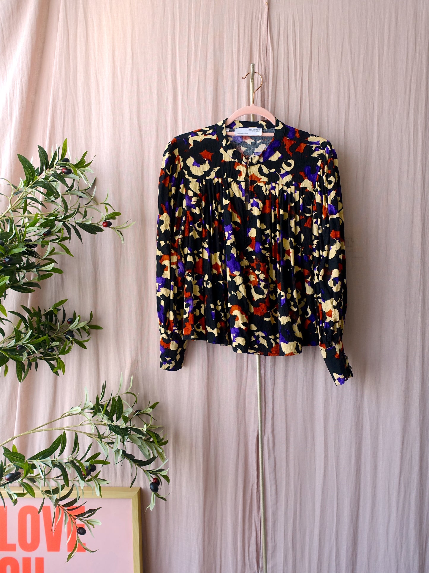 Selected Femme viscose leo print blouse holda