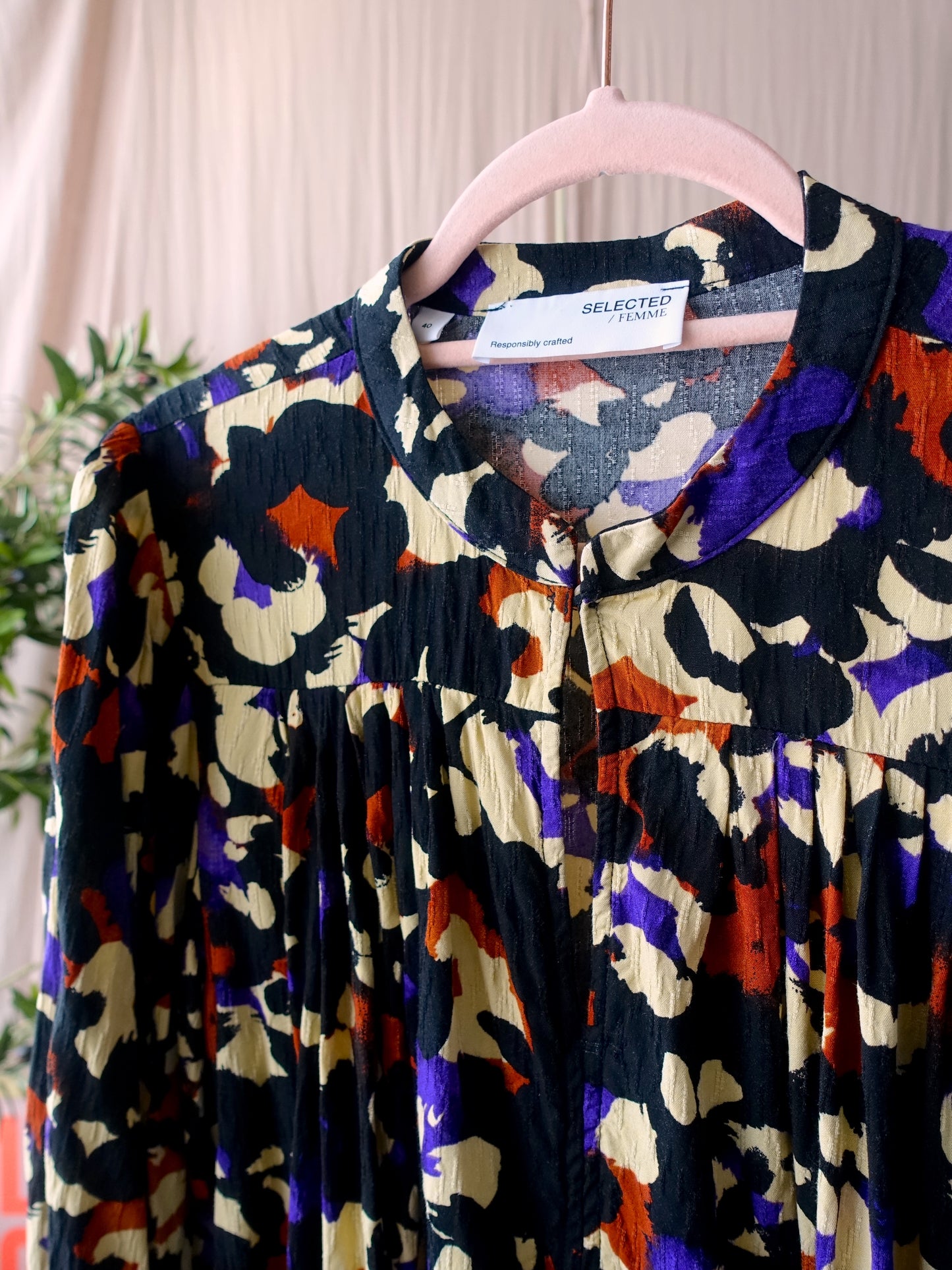 Selected Femme viscose leo print blouse holda
