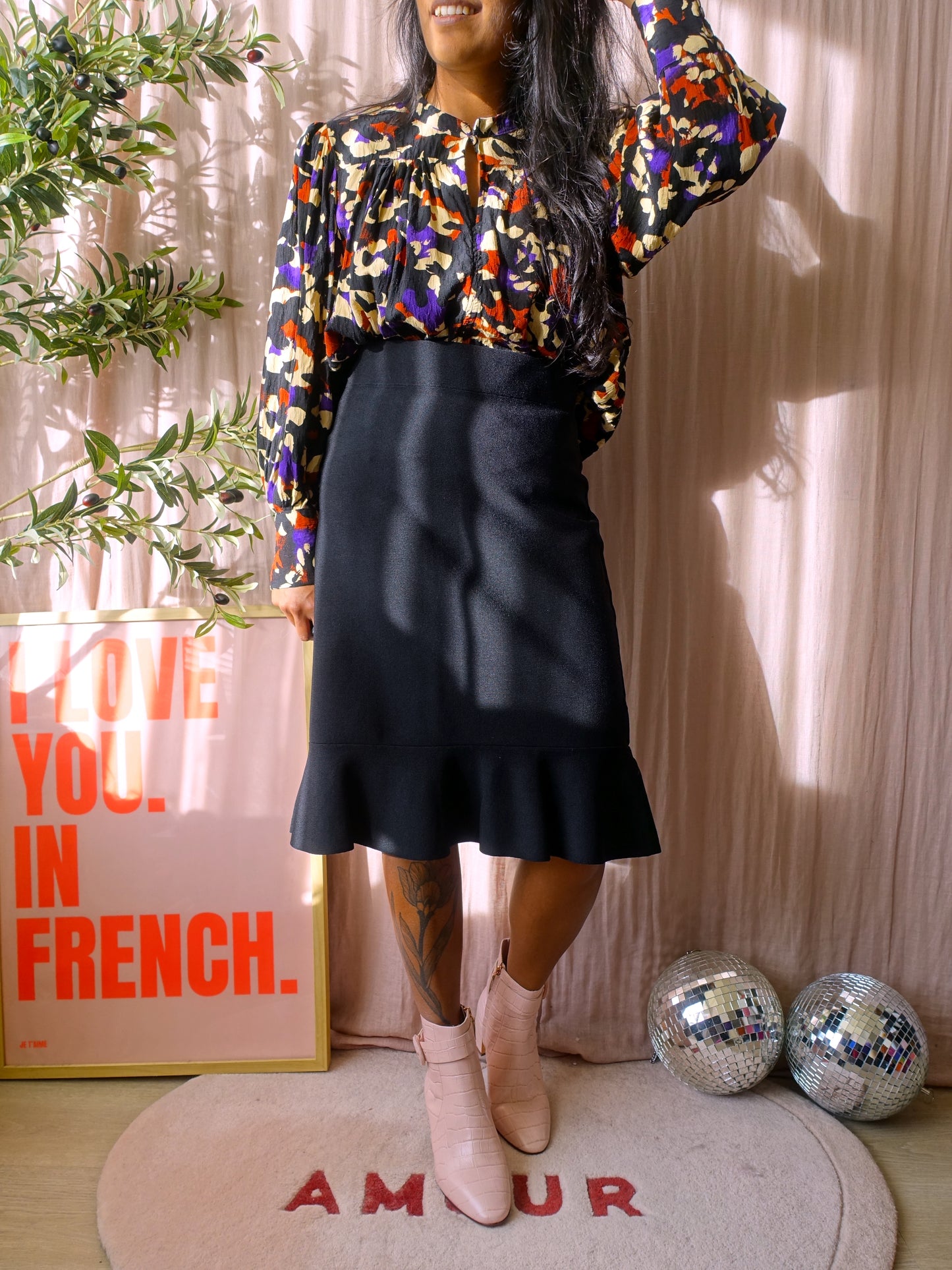 Selected Femme viscose leo print blouse holda