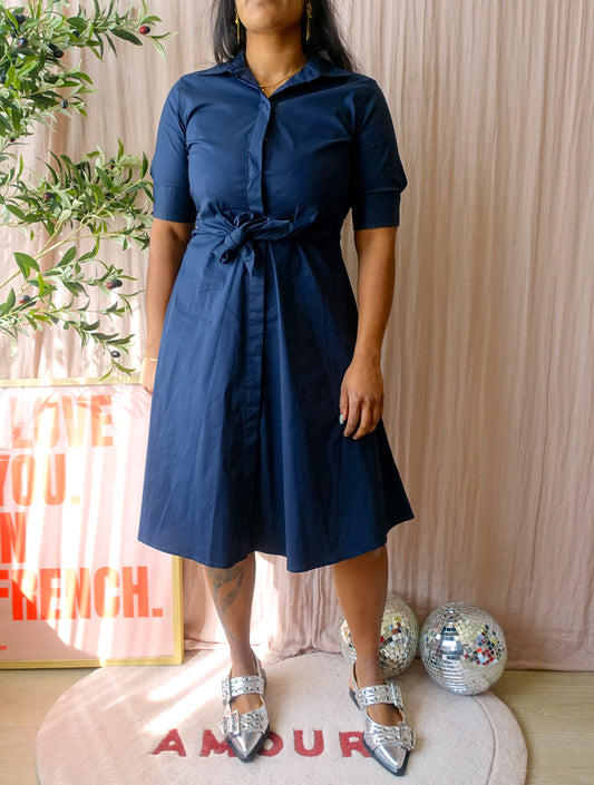 Lauren Ralph Lauren cotton midi blousejurk navy