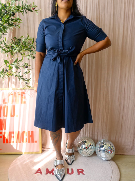 Lauren Ralph Lauren cotton midi blousejurk navy