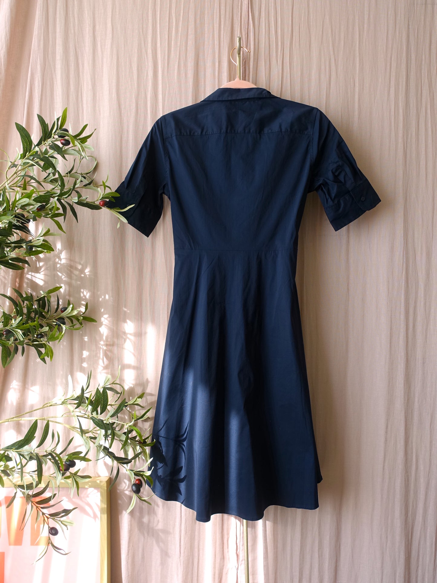 Lauren Ralph Lauren cotton midi blousejurk navy