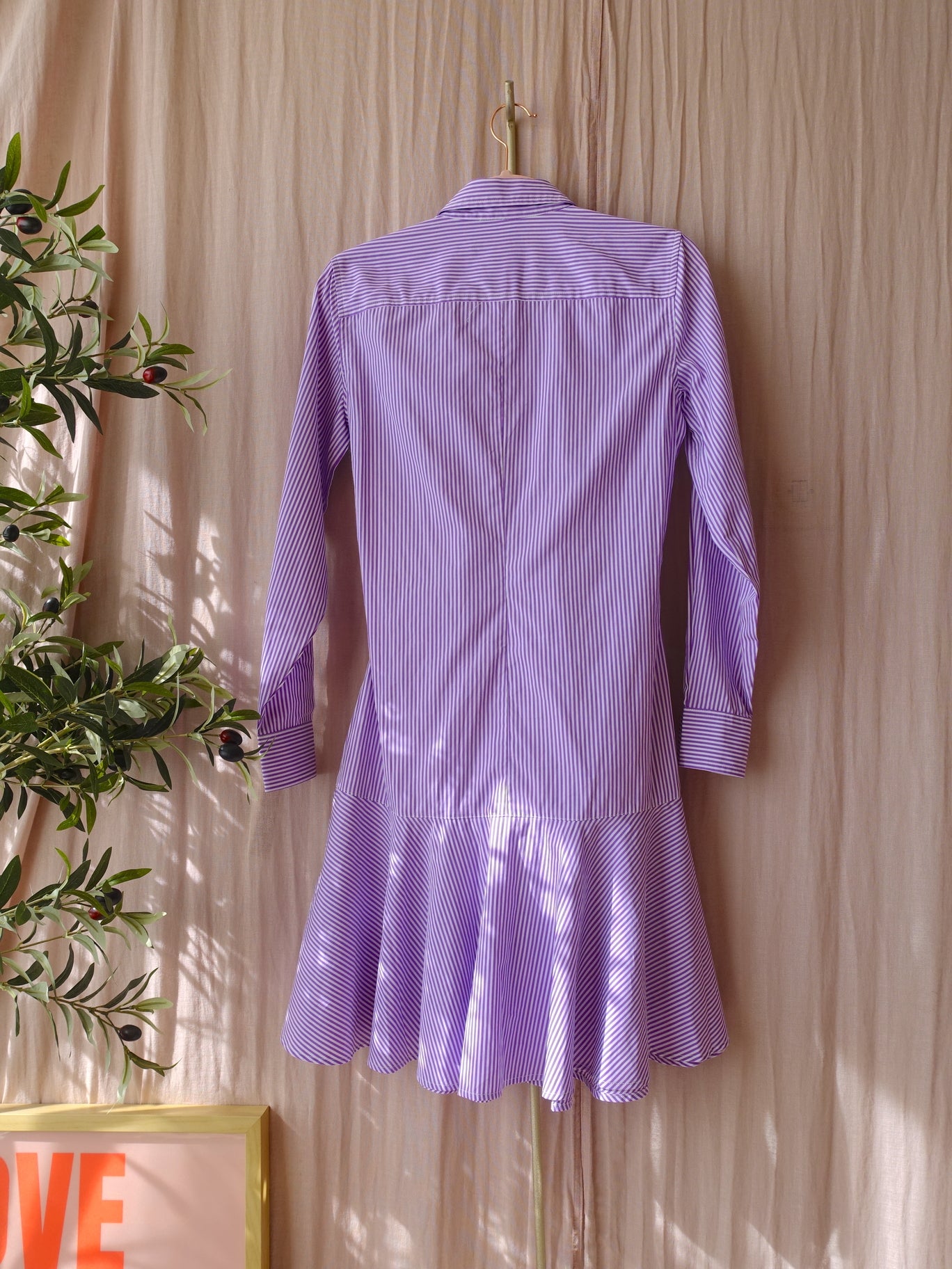 Lauren Ralph Lauren designer tie-front cotton dress lila