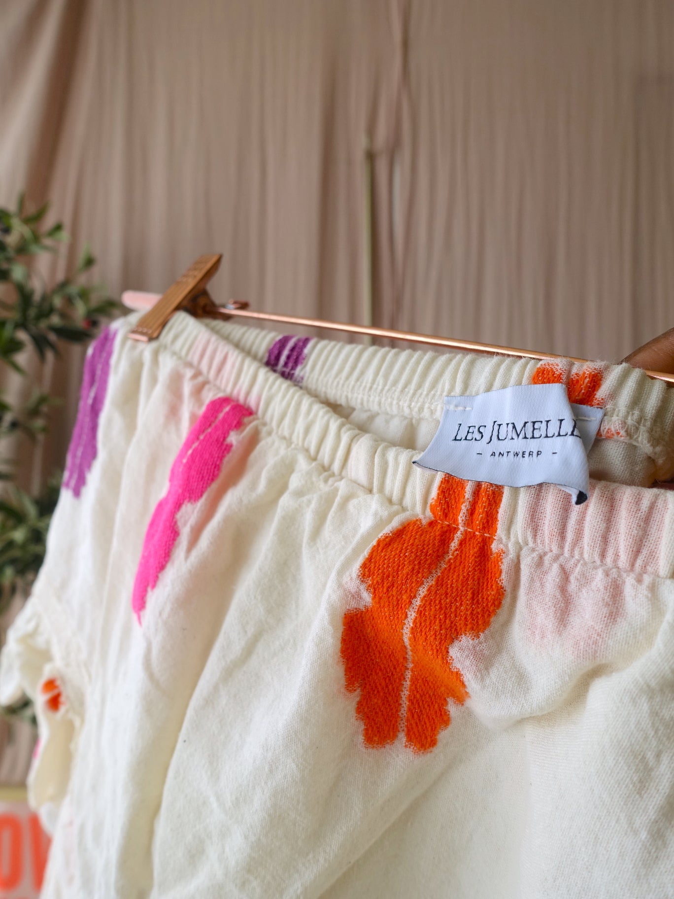 Les Jumelles embroidered ruffle skort ecru