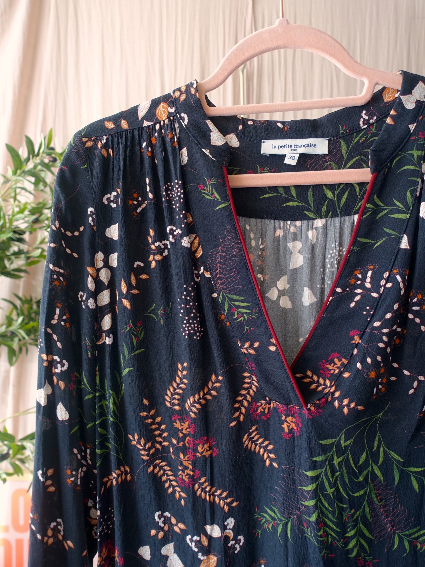 La Petite Française forrest floral v-neck dress
