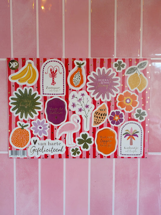 Bohemian summer stickers met goudfolie
