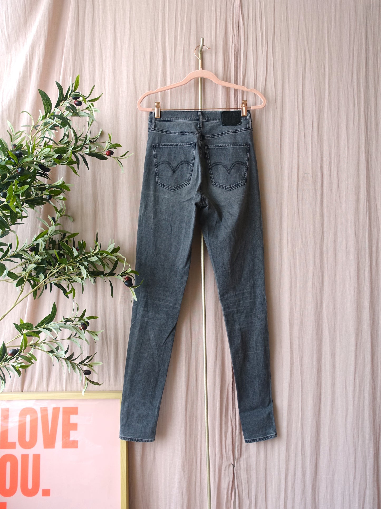 Levi's mile high super skinny jeans mid grey