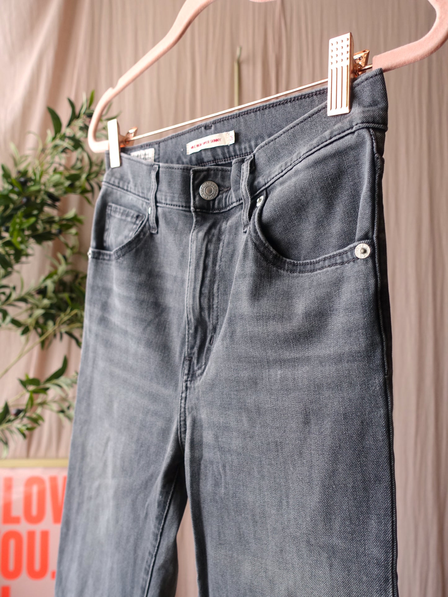 Levi's mile high super skinny jeans mid grey