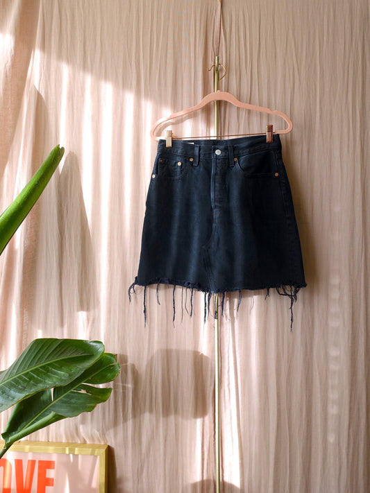 Levi's deconstructed denim rok zwart
