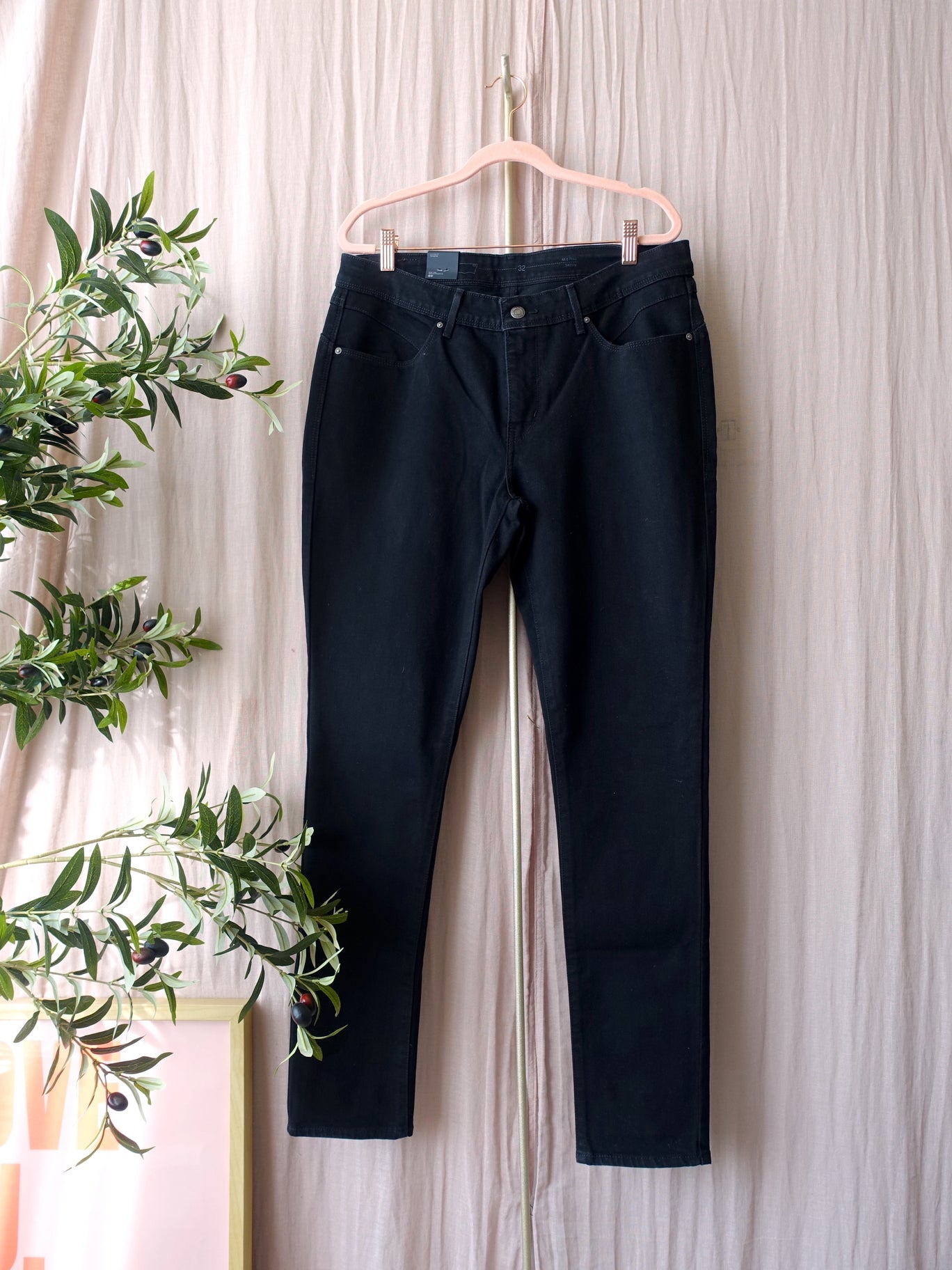 Levi's revel mid rise skinny zwart