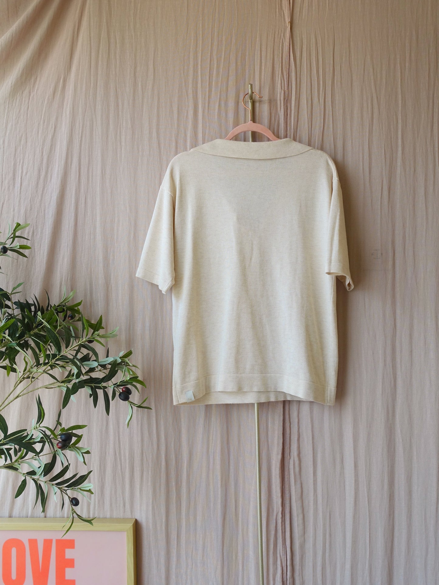 Nukus ruth oversized knit polo ecru sand