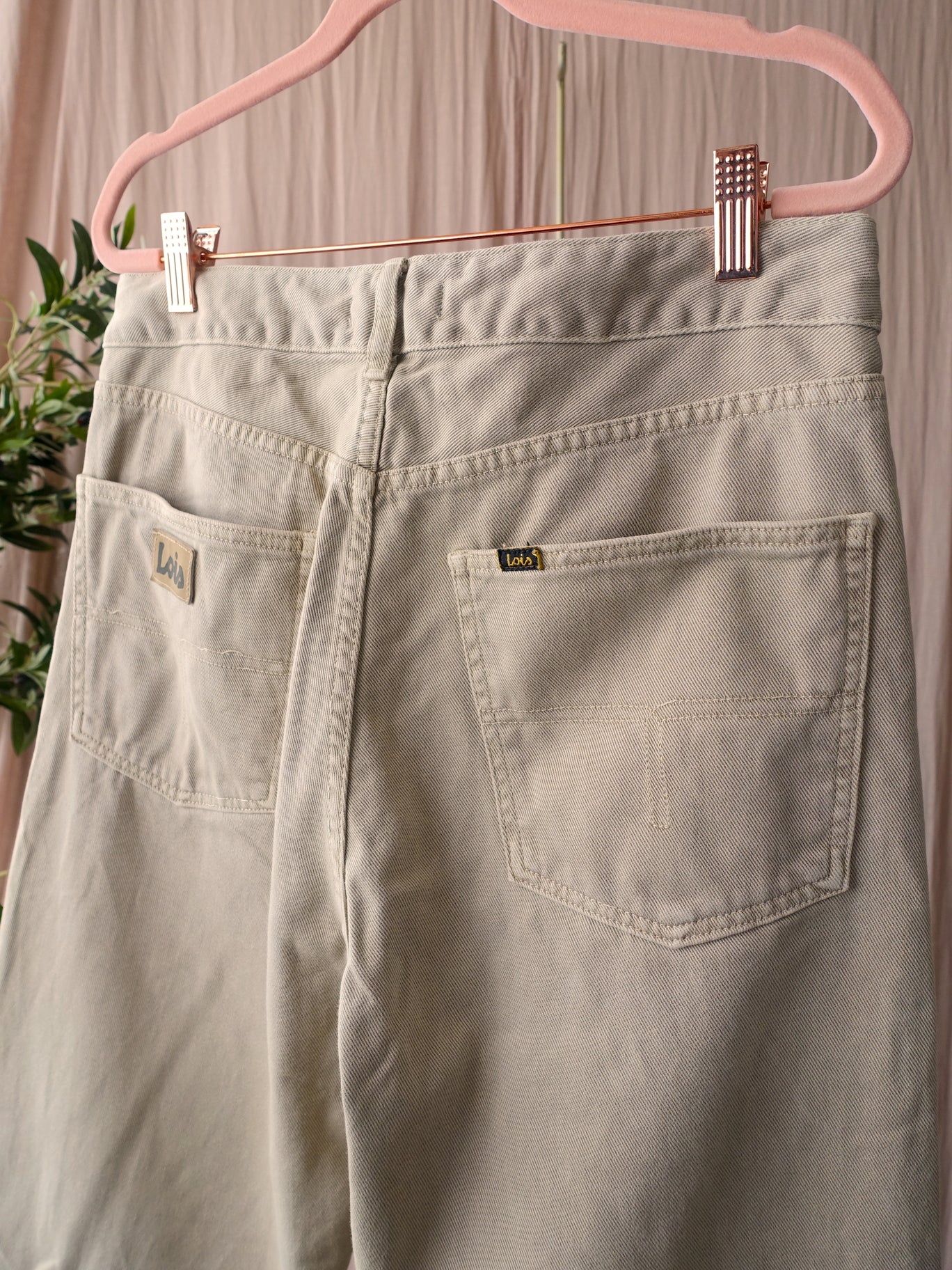 Lois Dana oxford tan omaha worn dad fit jeans