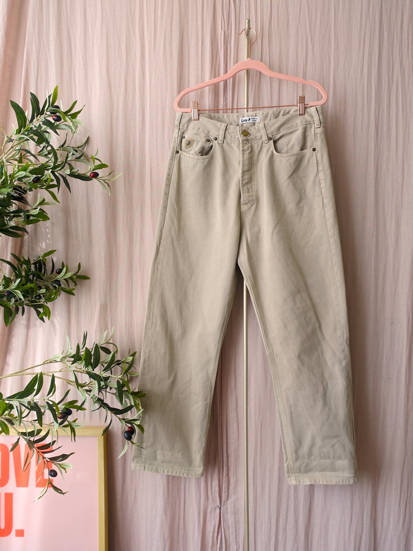 Lois Dana oxford tan omaha worn dad fit jeans