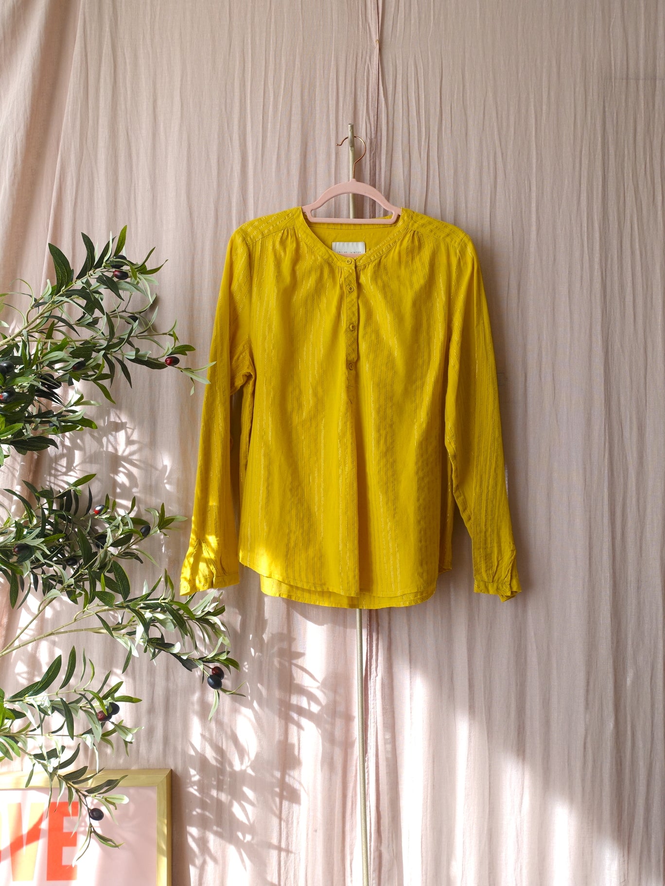Lolly's Laundry lurex stripe blouse singh sunshine yellow