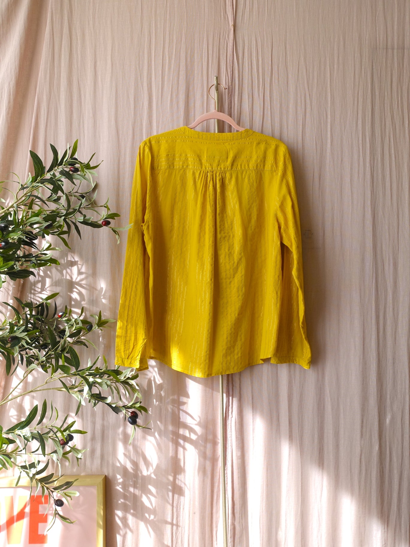 Lolly's Laundry lurex stripe blouse singh sunshine yellow