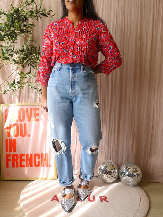 Lolly's Laundry lurex floral top helena