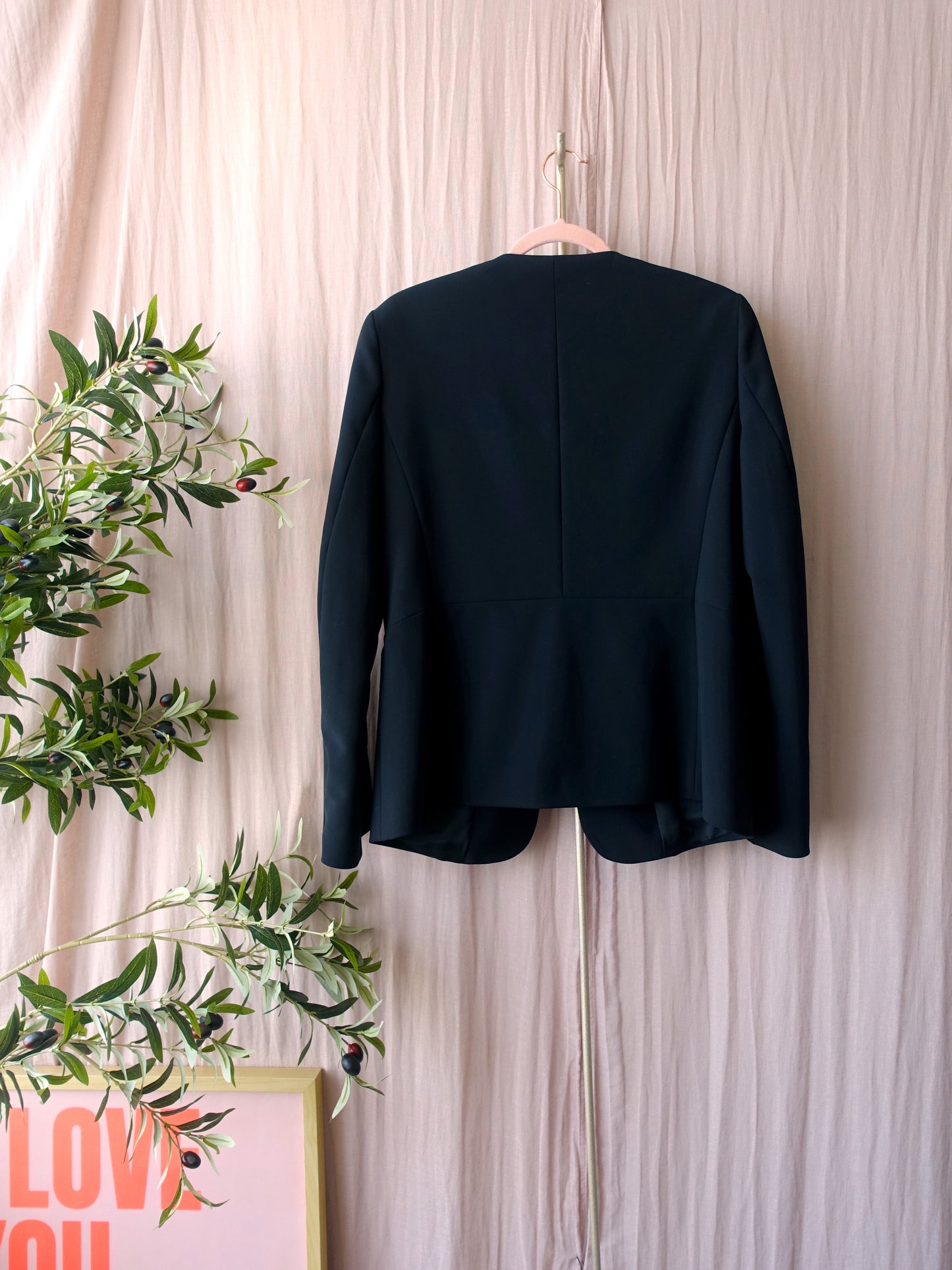 Luisa Cerano classic split sleeve blazer jet black