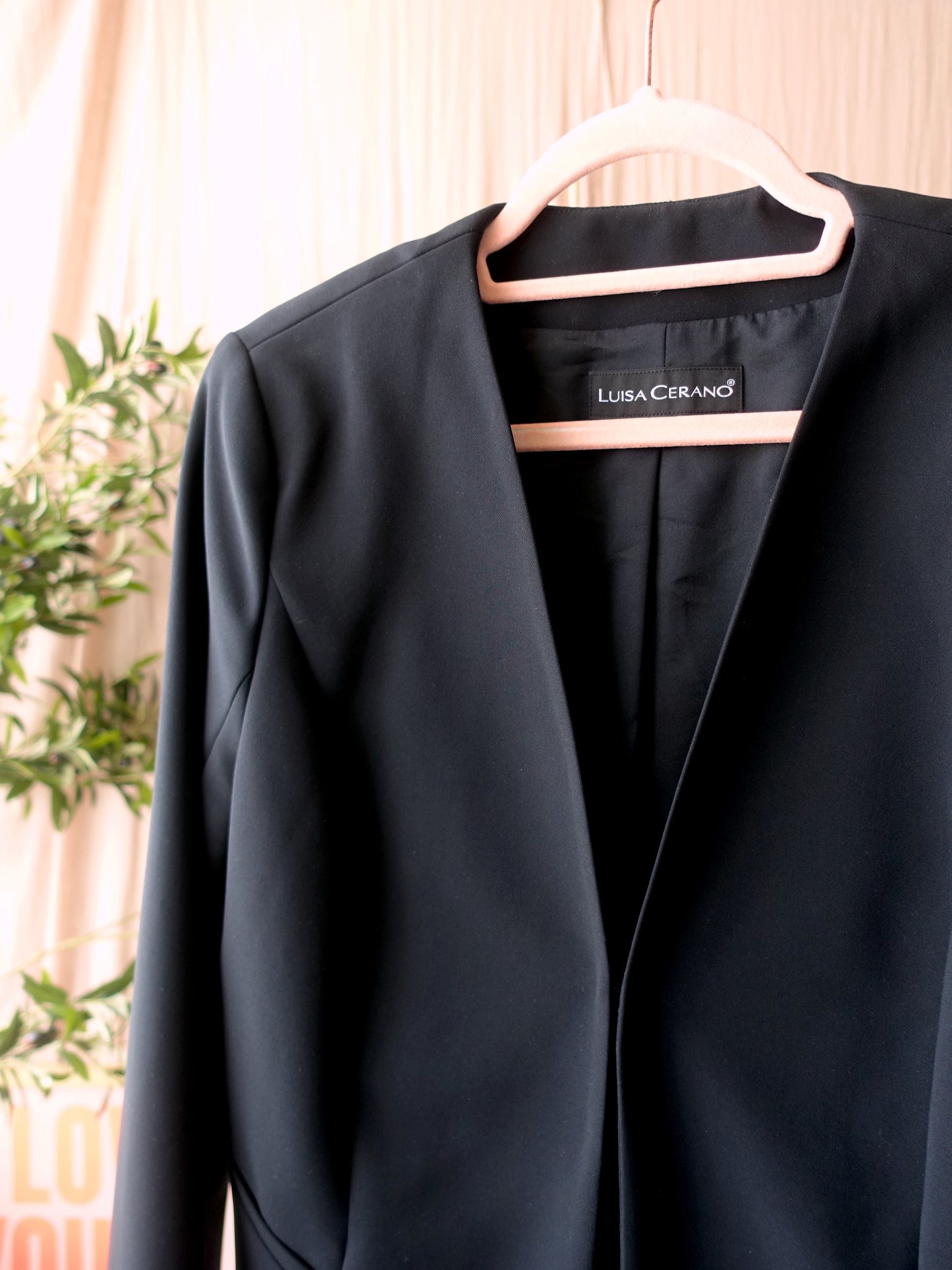Luisa Cerano classic split sleeve blazer jet black