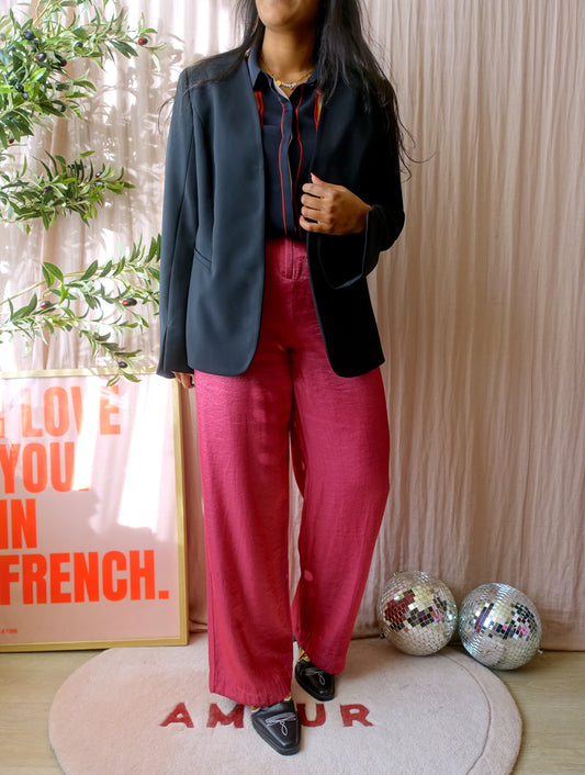 Luisa Cerano classic split sleeve blazer jet black