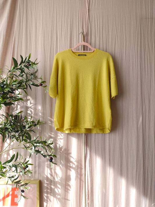 Luisa Cerano exclusive cashmere & wool tee sunshine yellow
