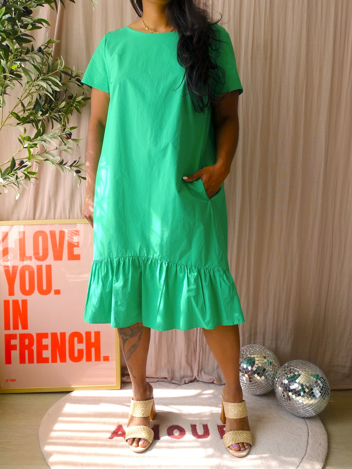 Luisa Cerano popeline cotton jurk jelly bean