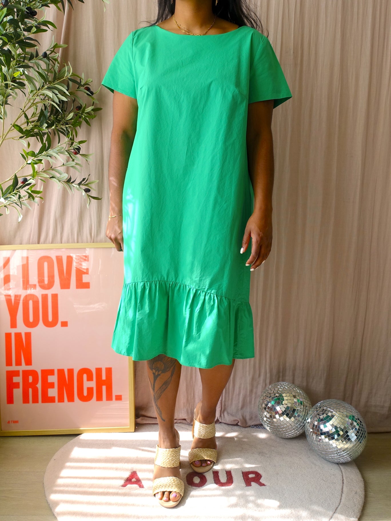 Luisa Cerano popeline cotton jurk jelly bean