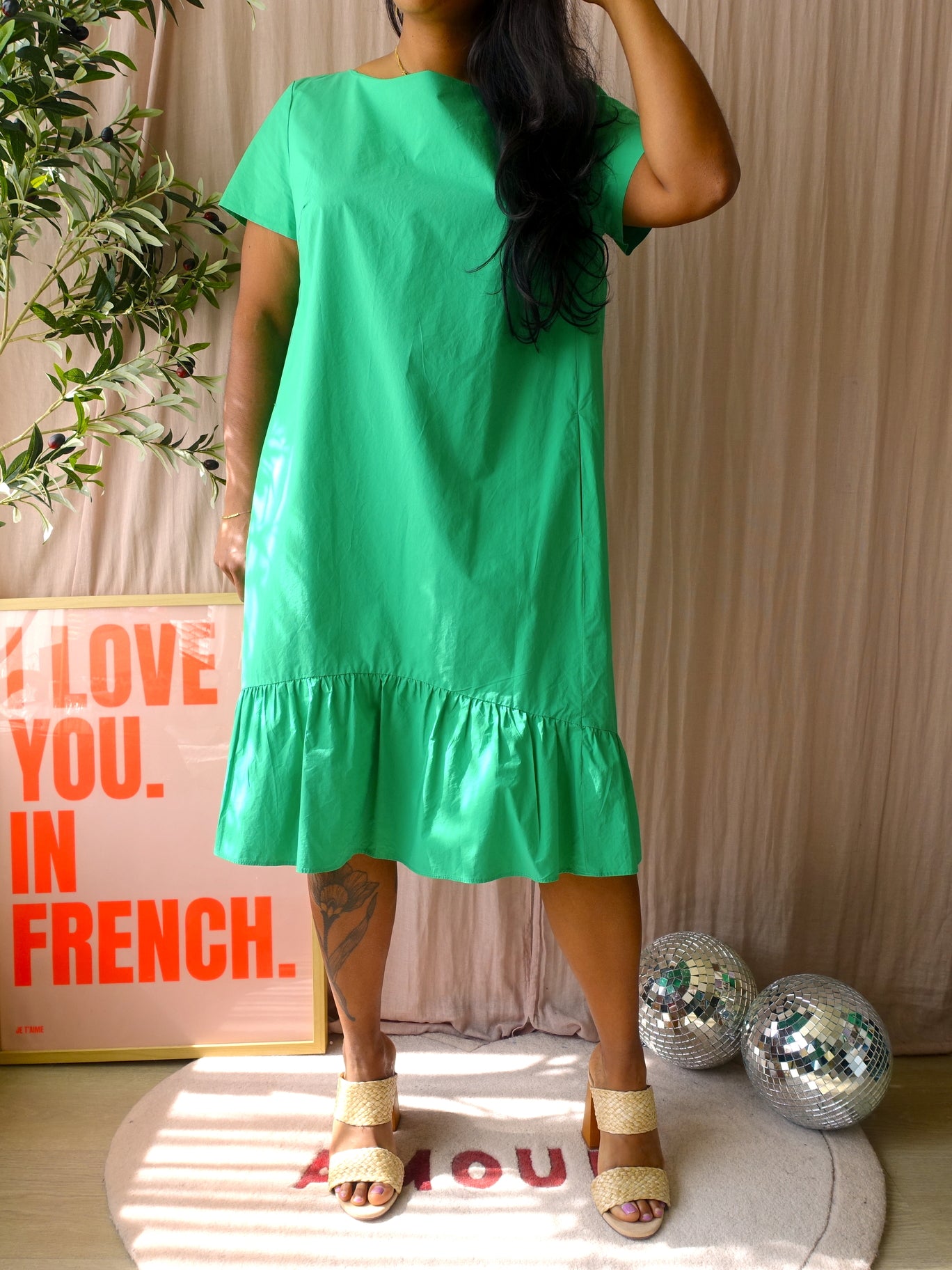 Luisa Cerano popeline cotton jurk jelly bean