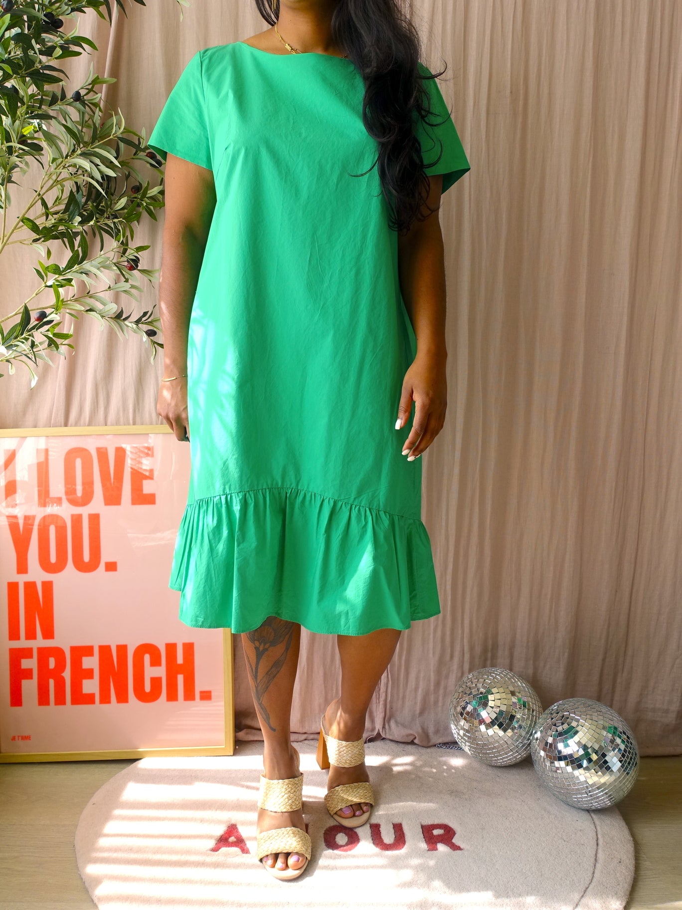 Luisa Cerano popeline cotton jurk jelly bean