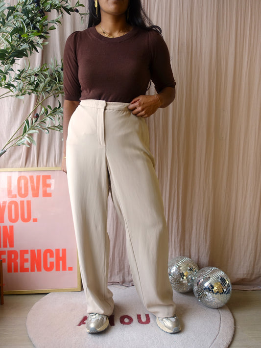 Luisa Cerano viscose wide leg pants ecru