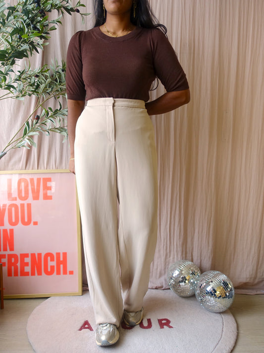 Luisa Cerano viscose wide leg pants ecru