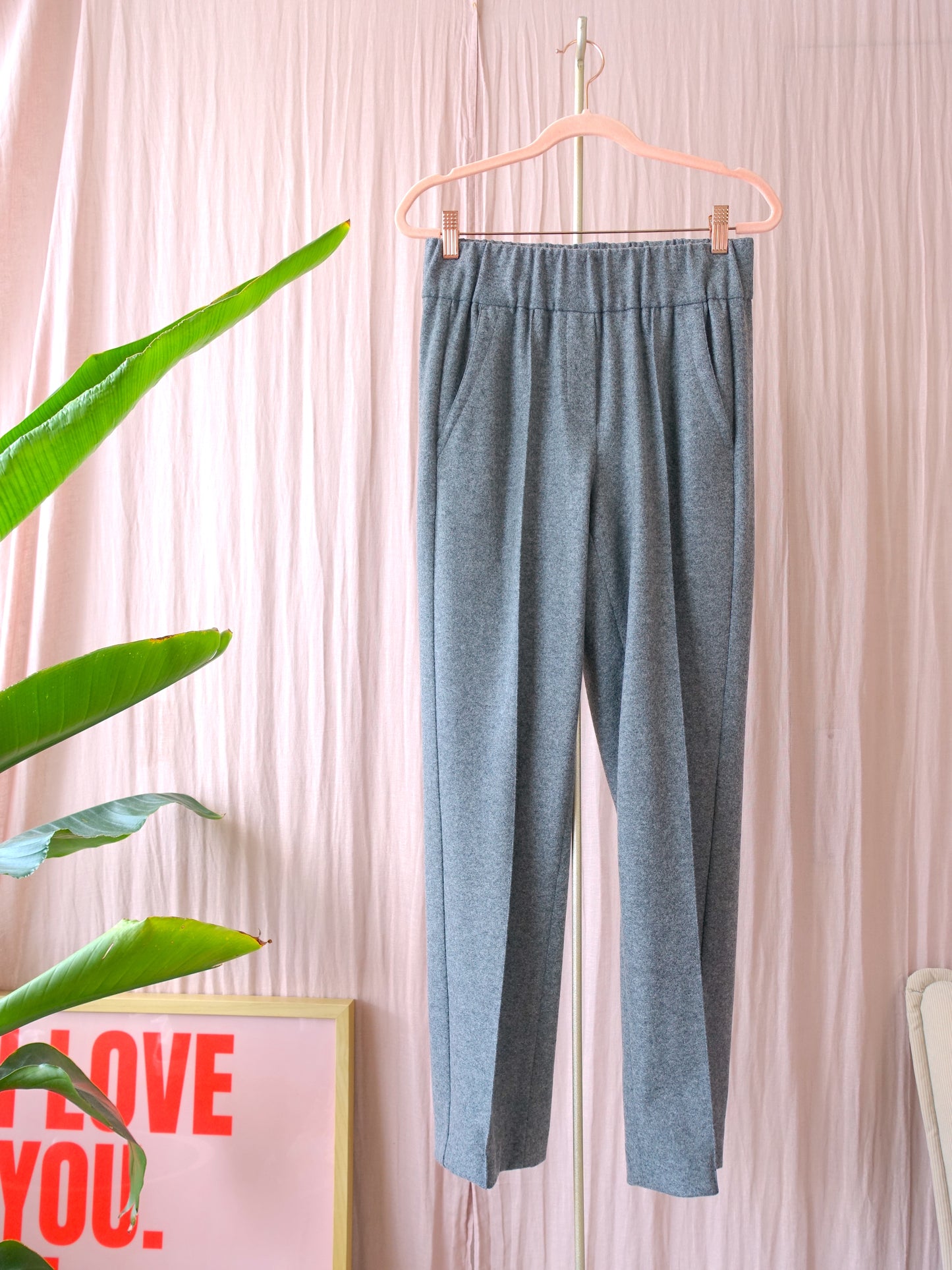 Luisa Cerano tapered wool pants classic grey melange