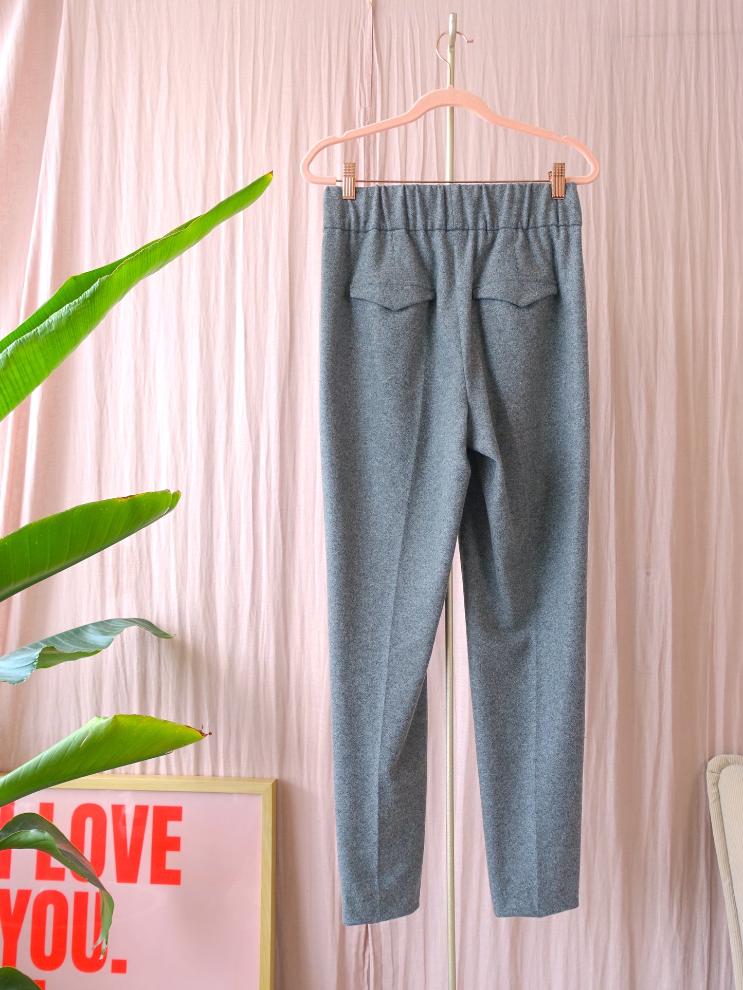 Luisa Cerano tapered wool pants classic grey melange