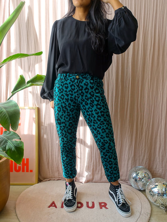 Fabienne Chapot sierra penny velvet trouser teal