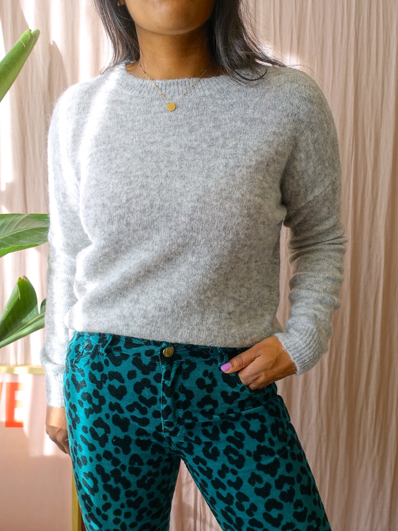 MSCH mohairmix knit light grey