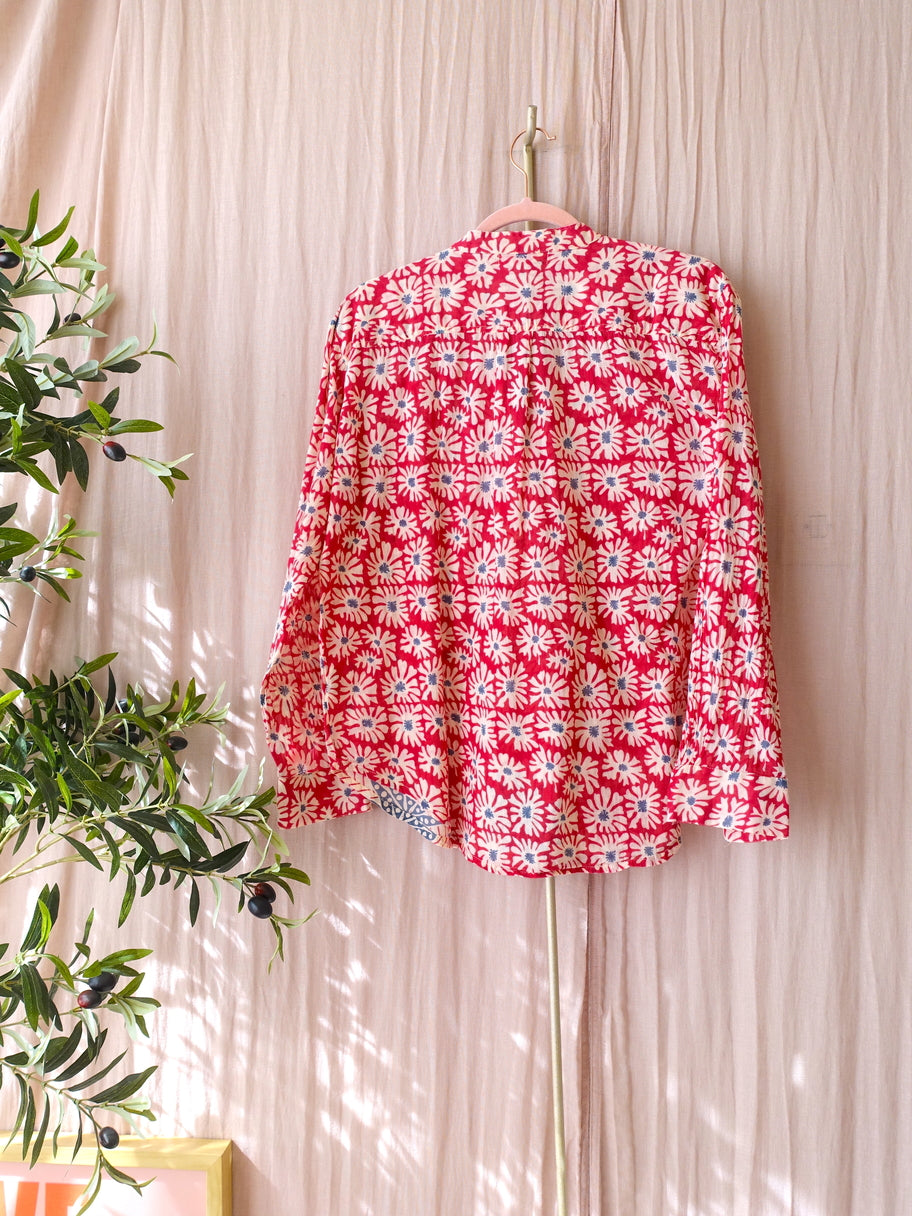 Maison Hotel bohemian cotton blouse scarlet