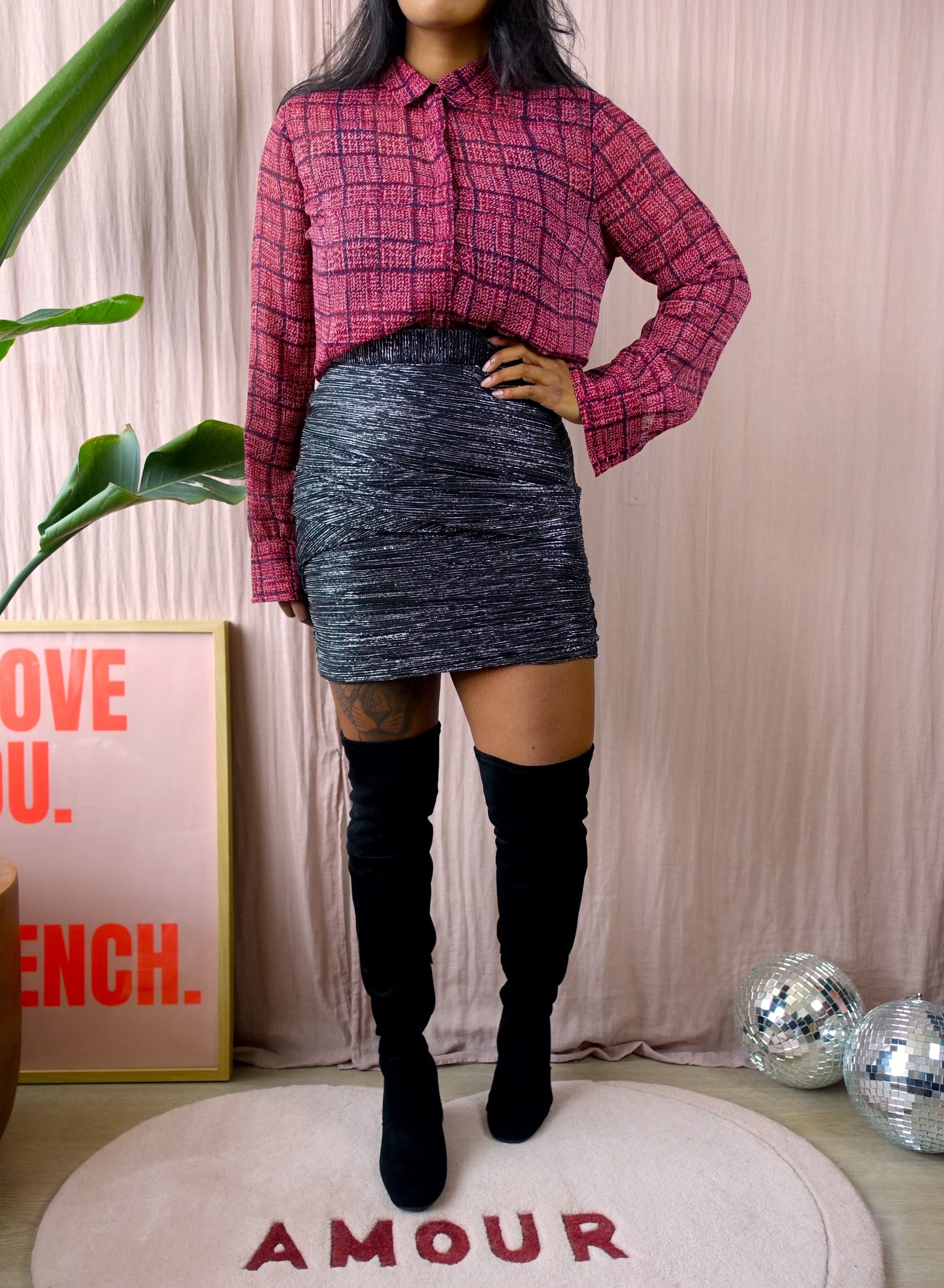 Maje Paris janaud lurex skirt